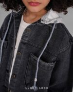 کت جین کلاه دار LUCKY LOOK - تصویر 5