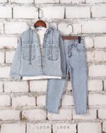 کت جین کلاه دار LUCKY LOOK - تصویر 8