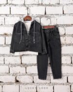 کت جین کلاه دار LUCKY LOOK - تصویر 10