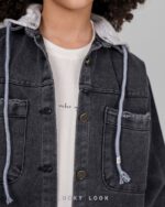 کت جین کلاه دار LUCKY LOOK - تصویر 14