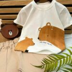 تی شرت شلوارک طرح اسکچی دو خرس