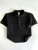 پیراهن مشکی آستین کوتاه - تصویر 3