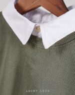 بلوز یقه دار مجلسی بیسکوییتی LUCKY LOOK - تصویر 3