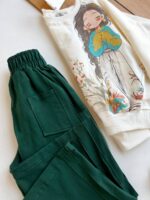 بلوز شلوار  Flower girl دخترانه چاپی LUCKY LOOK - تصویر 4