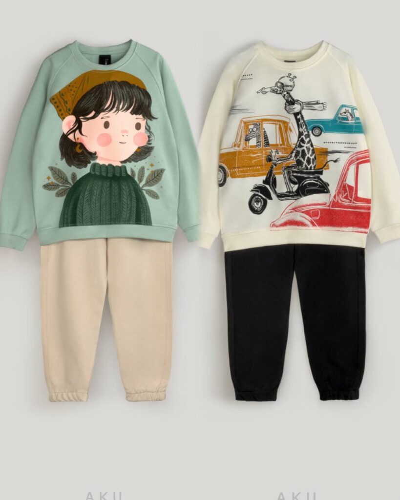 ست بلوز شلوار چاپی AKU