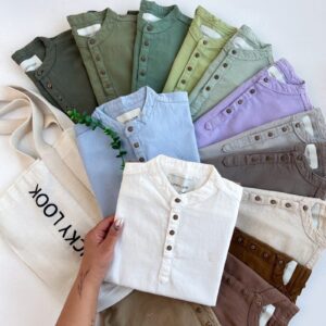 پیراهن یقه دیپلمات ترک عیدانه LUCKY LOOK