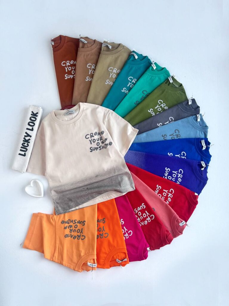 تی شرت عیدانه بیسیک رنگین کمانی LUCKY LOOK