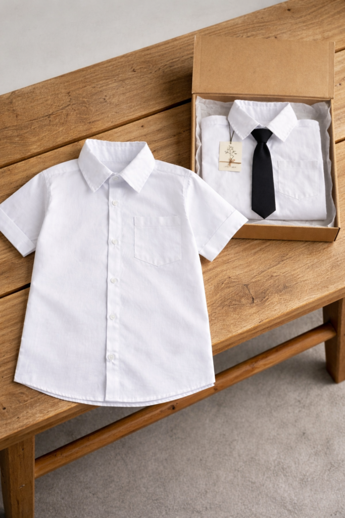 پیراهن سفید آستین کوتاه Lucky Look