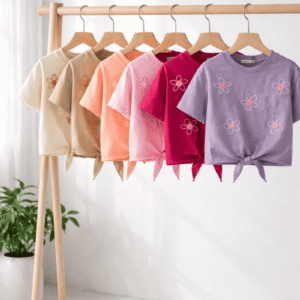 کراپ گره ای شنل دوزی گل LUCKYLOOK