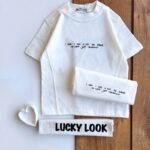 تی شرت سفید LUCKY LOOK