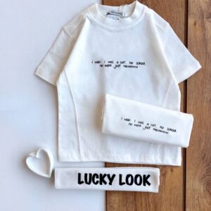 تی شرت سفید LUCKY LOOK