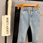 شلوار جین راسته نقلی اسپرت LUCKY LOOK