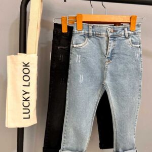 شلوار جین راسته نقلی اسپرت LUCKY LOOK